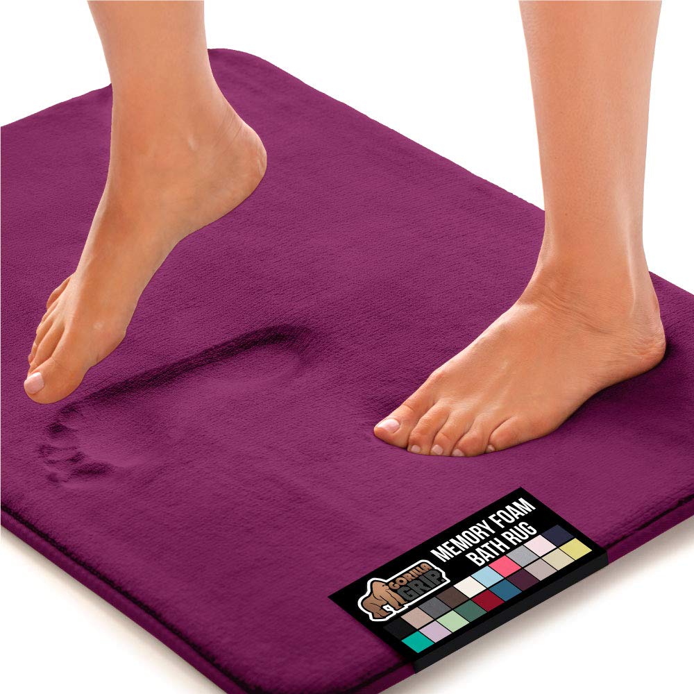 Gorilla Grip Original Thick Memory Foam Bath Rug, 60x24, Cushioned, Soft Floor Mats, Absorbent Premi