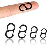 4 Pcs Double Opening Shortener Clasps, Stainless Steel Lobster Clasp Clip Pendant Bracelet Connector Extended, Clasps and Closures for Necklace Bracelet Jewelry Making and Repair (4 Sizes, Black)