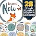 RubyRoo Baby Milestone Stickers - Baby Month Stickers for Baby Boy - 28 Pack - Includes 12 Monthly,1st Year Milestones & First Holidays - Perfect Baby Shower & Newborn Birthday Gift (Woodland)