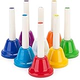 Tobar Regenbogen Glocken - 8 Bunte Handglocken Set Für Kinder