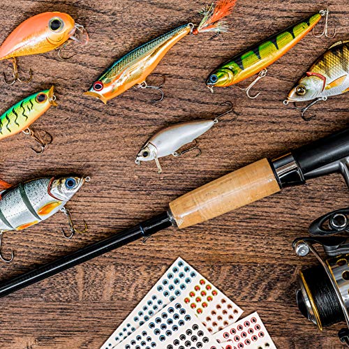 NIERBO 732stk Fischköder Fischaugen Bunt Köder Zubehör 3D Selbstklebend Ersatz Fisch Augen Aufkleber 3/4/5/6mm für… – Bild 5