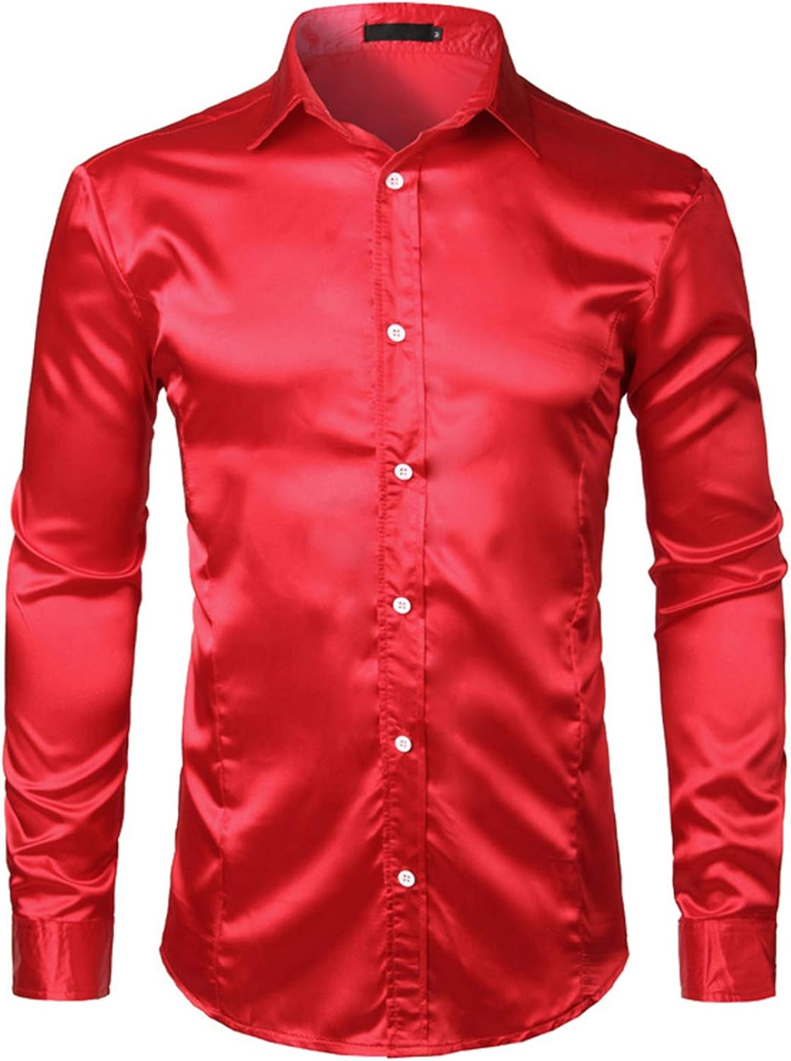 mens slim fit silk shirt