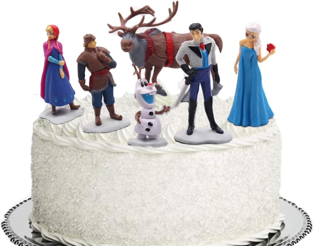 Frozen Collectible Model Elsa Snow 6 Piece Action Figure Set | Cake Topper
