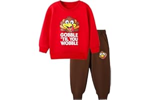 HILEELANG Toddler Boys Winter Clothes Set, 2-Piece Sweatshirt & Pants Long Sleeve Cotton Outfit for Fall Winter 2-7T