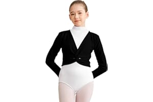 BAKPH Girls Ballet Camisole Leotards for Dance Hollow Back, Shiny Front Hot Drill, Mesh Waist and Bow Back
