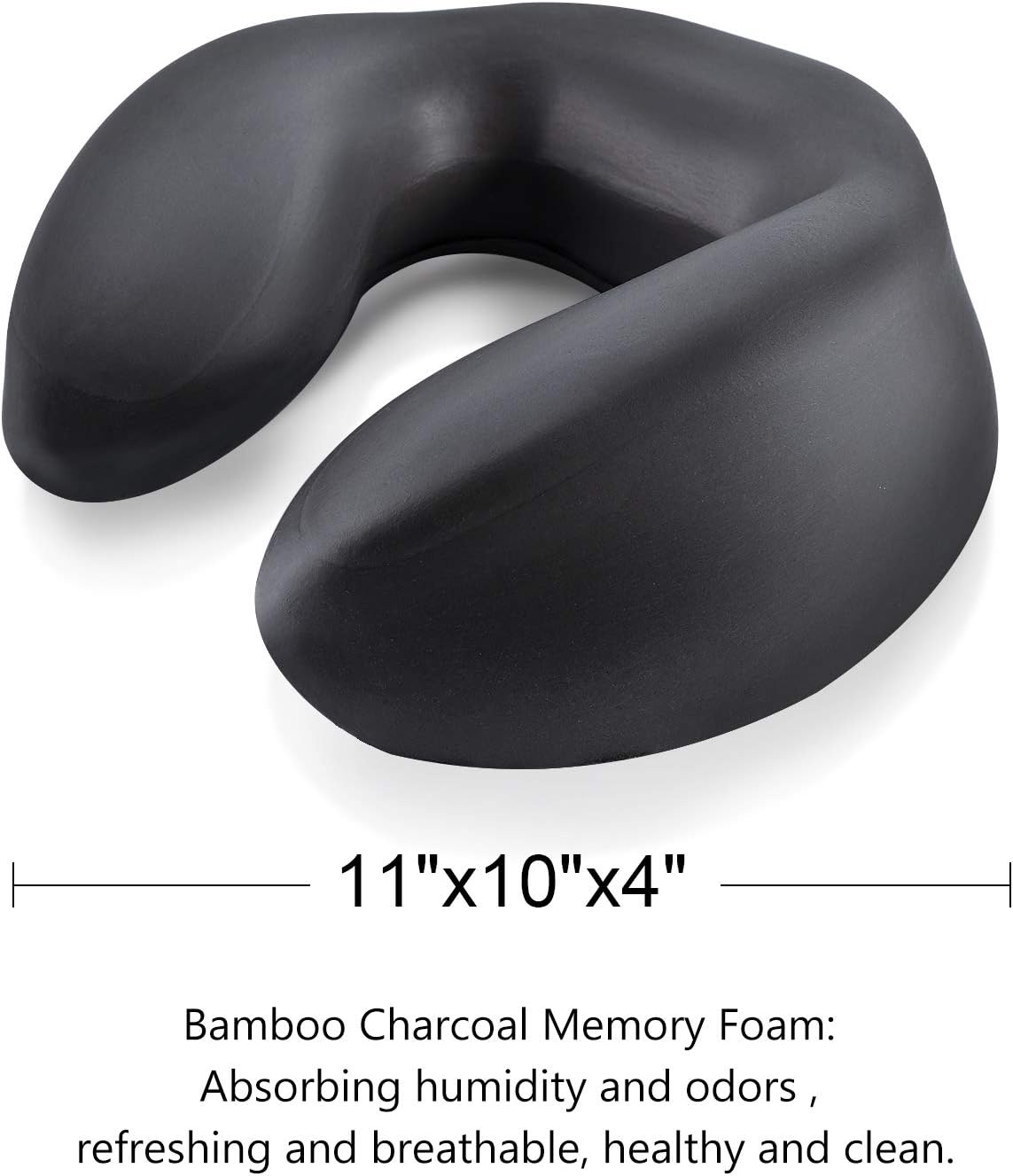 GiiYoon Travel Pillow, Upgraded Bamboo Charcoal Memory Foam Pillow Core