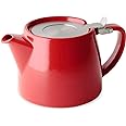 FORLIFE Stump Teapot with SLS Lid and Infuser, 18-Ounce, Red