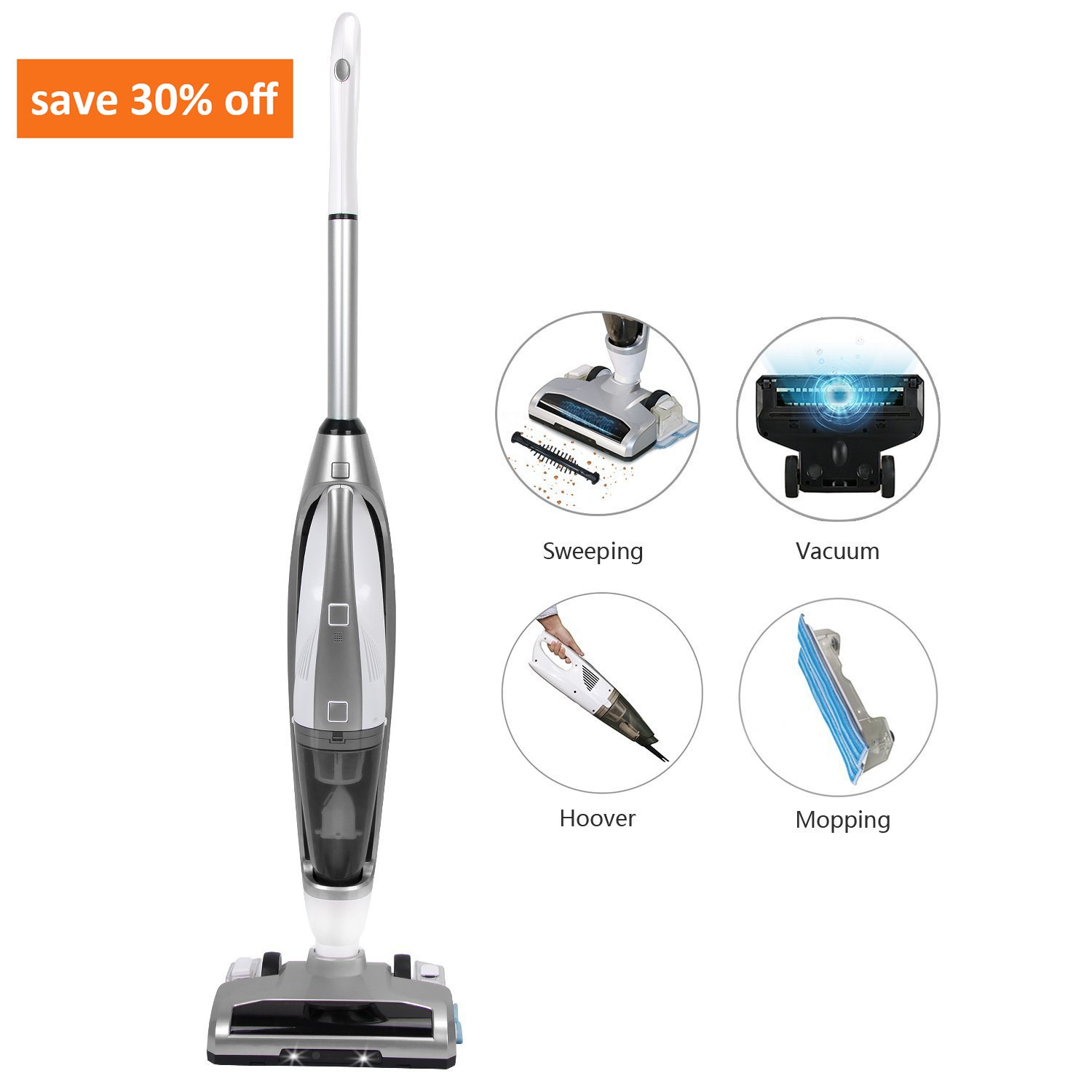 Cordless Upright Bagless Vacuums Cleaner，Mopping Sweeping,Dust Cleaning 3 in 1 rechargeable multifunctional thin Carpet Sweeper