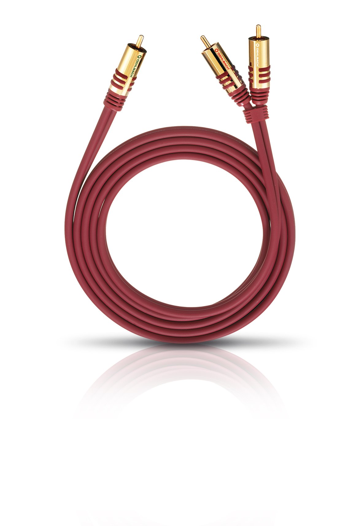OEHLBACH NF Y-Sub 800 Y-RCA Subwoofer Cable - 2 x RCA / 1 x RCA - Flexible Cable with Efficient Shielding - 8 m - Red