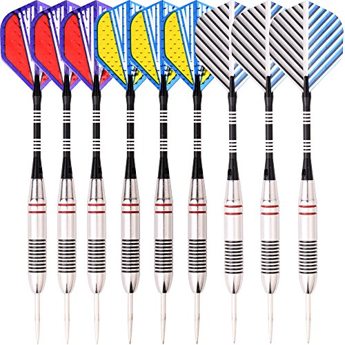 MAXMAU 3 Sets of Steel Tip Darts with Aluminium Shafts 23 Grams Dart Set - Thumbnail 5