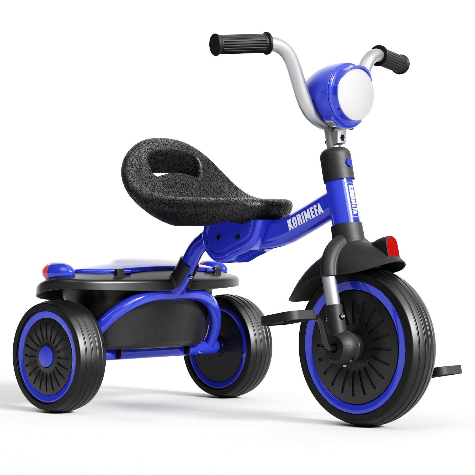 KORIMEFA Kids Tricycles for 1-3 3-5 years old, Toddler Gift Trike with Storage Basket, Boys Girls Bike with Adjustable Seat & Night Reflector, Balance Training Bicycle, Kids Toy Outdoor Indoor