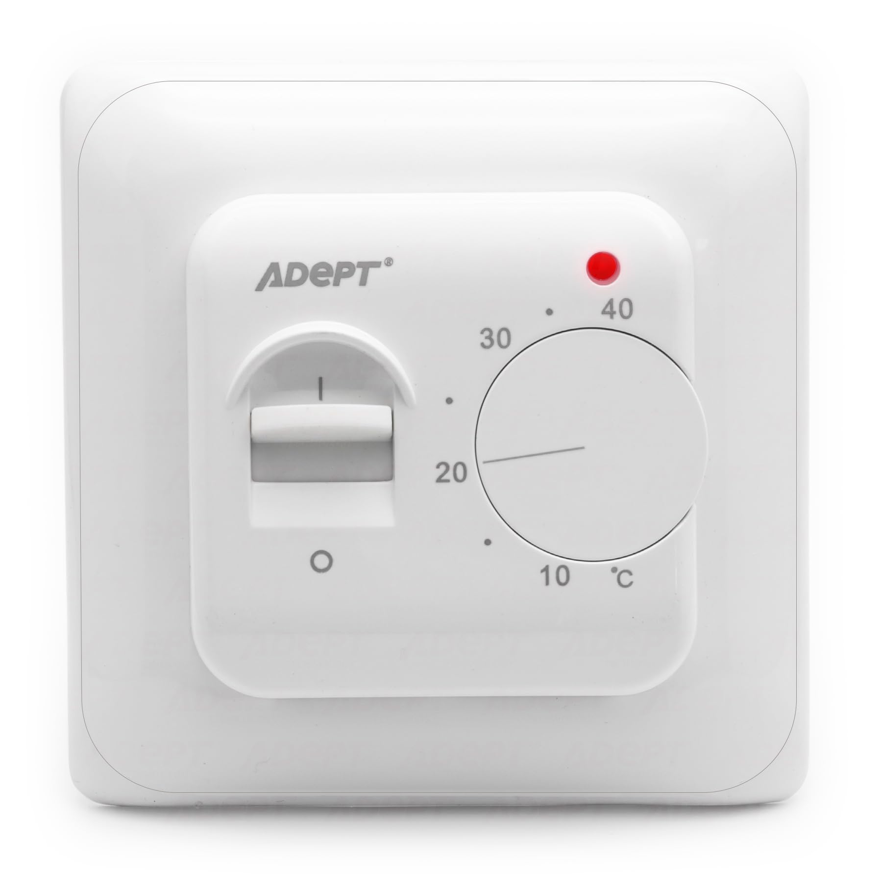 Underfloor Heating Manual Dial Thermostat with Floor Sensor Probe Mechanical Room Stat Electric Floor Heating – Simple To use and Operate – Clean White Design