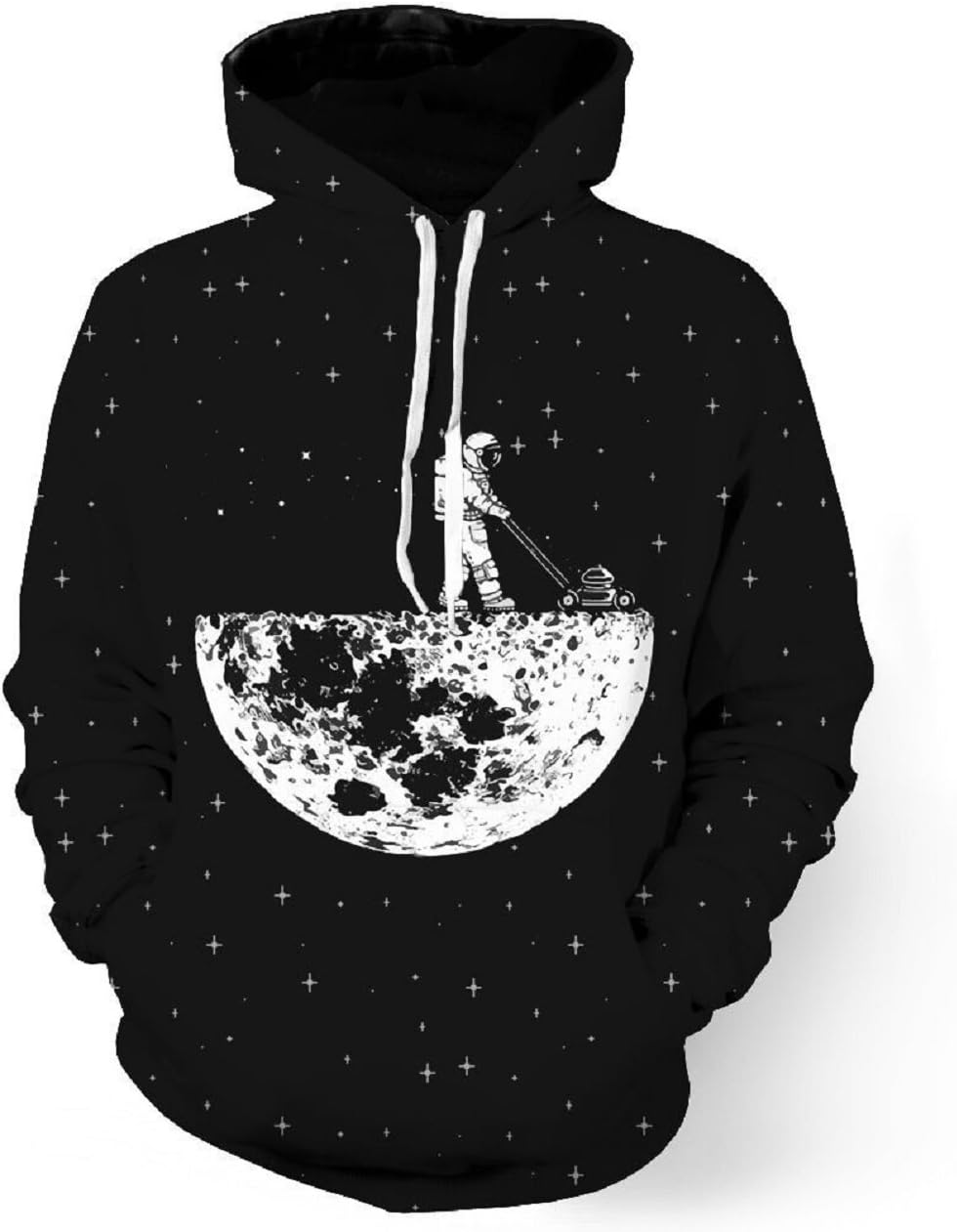 CORIRESHA Fashion Stars Space Vacuum Cleaner Astronaut Print Hoodie Sweatshirt
