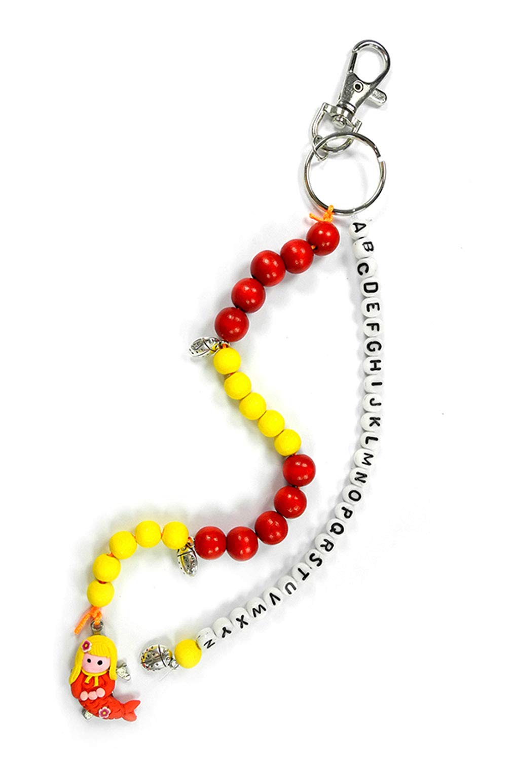 Pracht Creatives Hobby 5935-12241 Calculation Chain with Keyring to Decorate Yourself, Ladybug, DIY Set with 20 Calculating Beads, Back to School for Sugar Bag