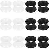 Kridzisw 10G 8G 6G 4G 2G 0G 00G 12mm 14mm 16mm 18mm 20mm 22mm 24mm 25mm Thin Silicone Ear Gauges Plugs Tunnels Earrings Flexible Flesh Clear Black Tunnel Stretching Gauges Earlets Plug for Women Men
