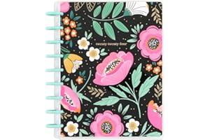 THE HAPPY PLANNER Happy Planner Disc-Bound 12-Month Planner, January 2024–December 2024 Daily, Weekly, Monthly Planner, Classic Size, Vertical Layout with Lines, Tiny Florals Theme, 7 Inches by 9 3/4 Inches