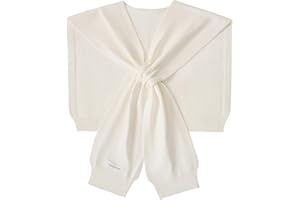 WaJuemy Women's Sweater Shawl Wraps Sleeves Knitted Collar Sweater Scarf Top Casual Lightweight Shoulder Cape Accessories