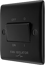 BG Electrical 10A 3 Pole Fan Isolator Switch Nexus Metal Slim Profile view 3