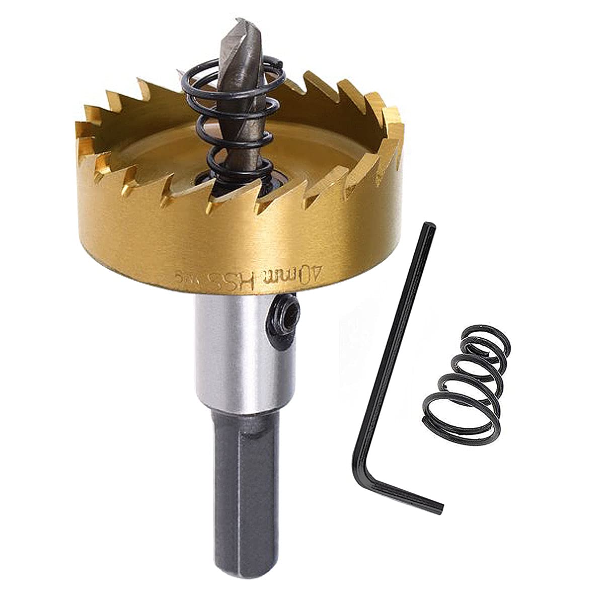 SagaSave 40MM Carbide High Speed Steel Drill Bits Hole Cutter, Heavy Duty Titanium-Plated Hole Saw for Stailess Steel, Metal, 1.57inch 1PCS