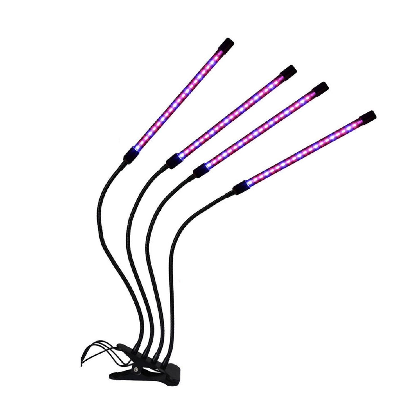 Grow Light Plant Lights for Indoor Plants, Full Spectrum Clip Plant Growing Lamp with Red Blue LEDs, 9 Dimmable Levels Auto ON & Off with 3/9/12H Timer, Adjustable Gooseneck, for Various Plants Growth