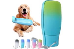 MITOCAPY Travel Dog Water Bottle Dispenser-Food Grade Plastic, Portable Dog Water Bowl for Small Medium Large Dogs Puppy, Dogs Essentials for Outdoor Walking Hiking, Dog Gifts (19Oz, Blue&Green)