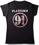 Planet Superheroes Harry Potter Womens T-Shirt - Platform 9 & 3/4 (Grey)