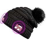 ARPSTAR Voice Control Bluetooth Beanie, Wireless Bluetooth 5.0 Beanie Music Hat for Women - Black