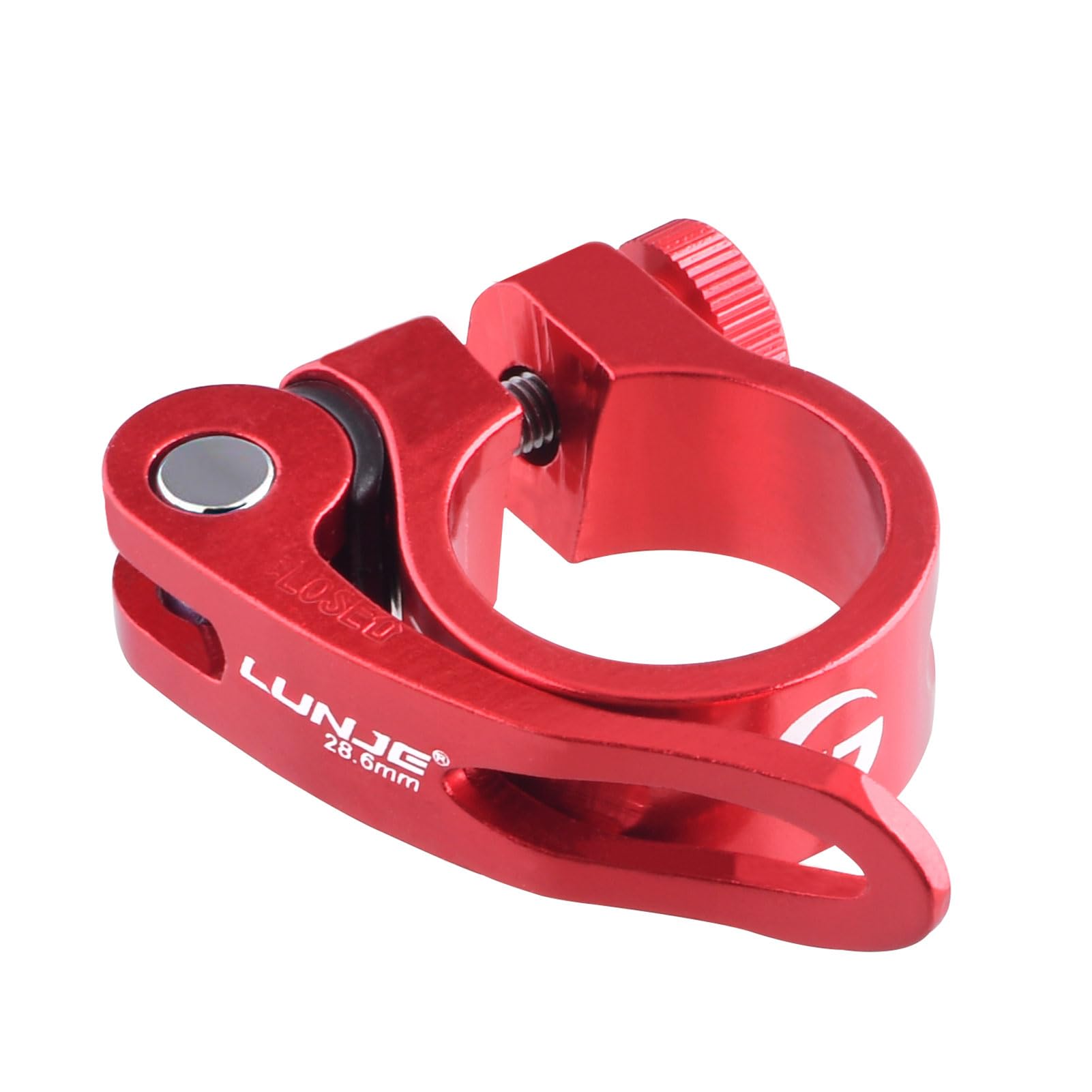 Azarxis Bike Seat Post Clamp Aluminum Alloy Quick Release Bicycle Seatpost Tube Clip 28.6mm 31.8mm 34.9mm for Mountain Bike Road Bike Fixie Gear Track Bike Folding Bike DH MTB BMX (Red - 34.9mm)