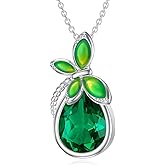 OUTANG 925 Sterling Silver Dragonfly Necklace for Women Green Cubic Zirconia Dragonfly Pendant Ladies Jewelry Gifts