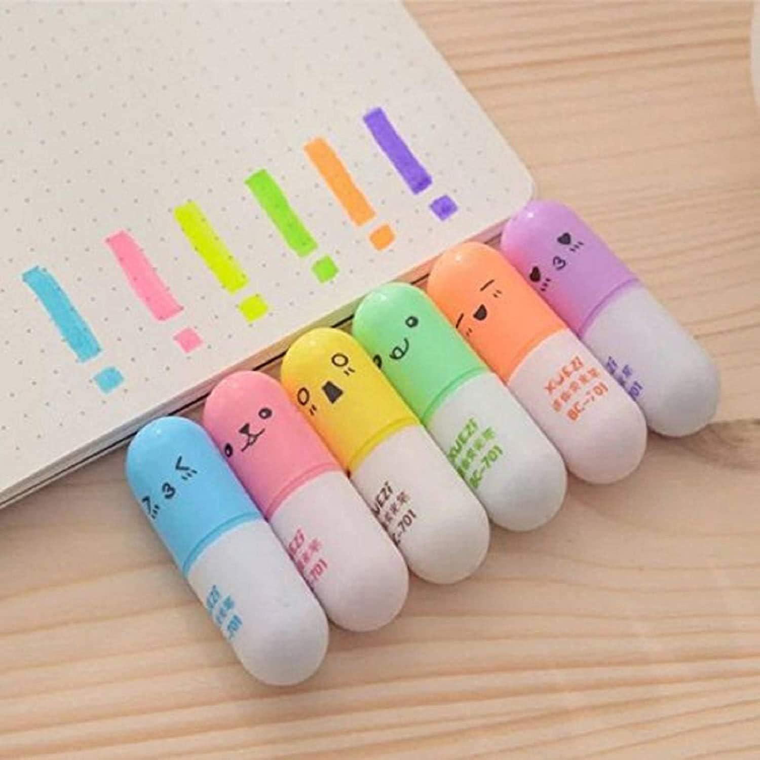Set Mini Pill Shaped Highlighter Pens 