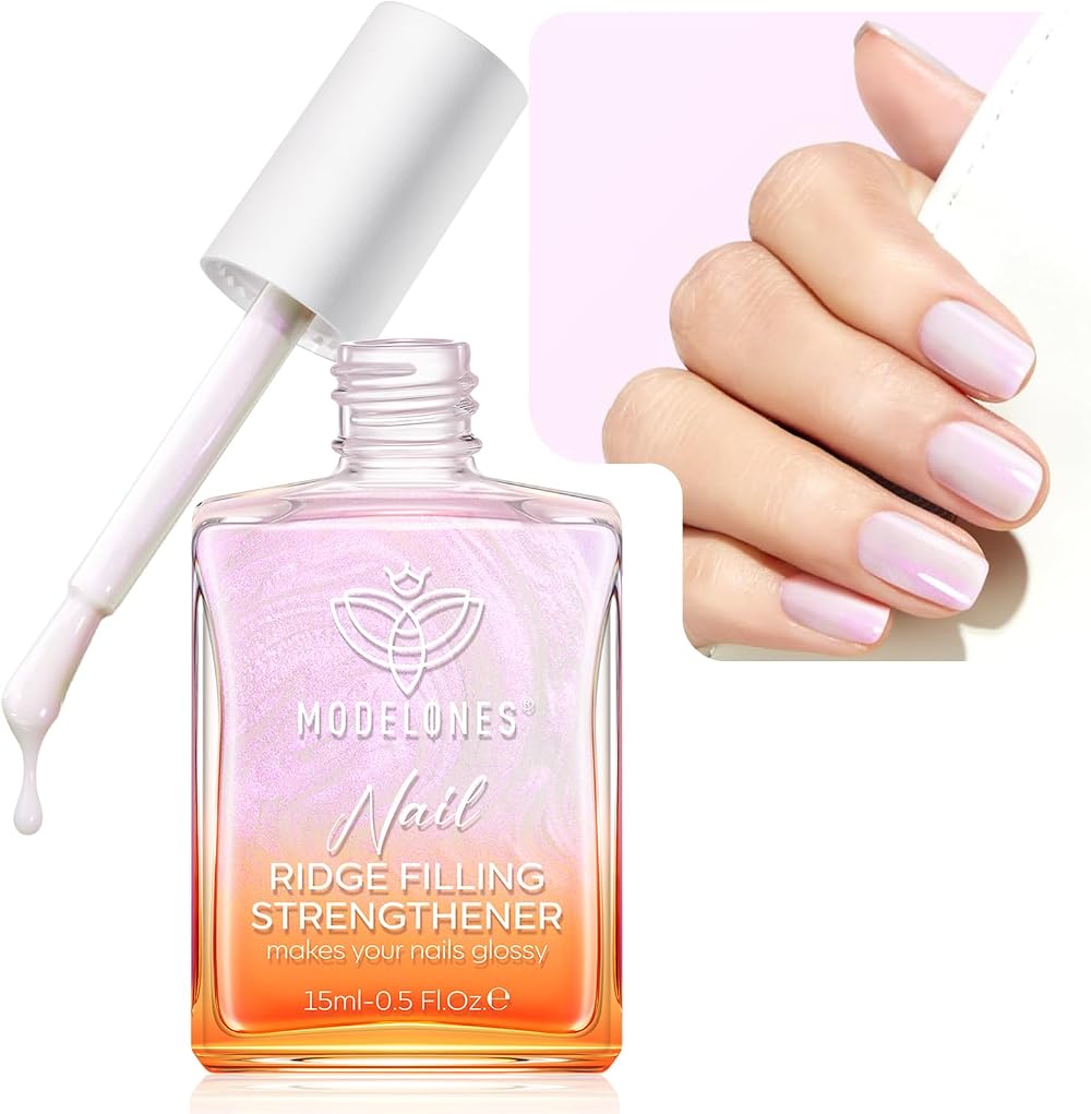 Modelones Nail Care 8 in 1 Ridge Filling Strengthener 15ml Pearl Pink