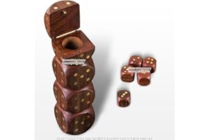 Medieval Gears Brand Lot of 5 Handmade Wooden Pirates Dice Set Casino Game with Dices Shaped Box