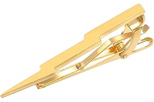 Yoursfs Lightning Bolt/Fishhook Tie Clip For Men Novelty Tie Clasp Bar Warrior Fashion Stainless Steel Black Cool tie Clips