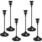 Candlestick Holders 6 PCS Metal Taper Candle Holders, KSWING Black Candle Stick Holders Set, Perfect for Table Centerpiece Mantel Party Wedding Christmas Home Decor, Set of 6
