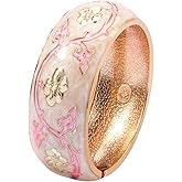 wynameleri Modern Cloisonne Bracelet Geometric Enamel Cuff Bangles Hinged Bracelet Jewelry for Women Gift Box 184136
