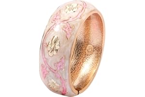wynameleri Modern Cloisonne Bracelet Geometric Enamel Cuff Bangles Hinged Bracelet Jewelry for Women Gift Box 184136