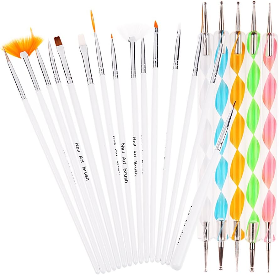 Gowind6 Nail Art Design Painting Dotting Pen Brushes Bundle Tool Kit Set 20X