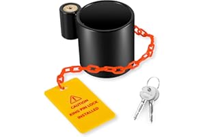 BYERNAUTO BYERN AUTO 5th Wheel King Pin Lock, Heavy Duty King Pin Lock with Anti-Theft Warning Tag & 2 Keys for RVs, Container Trailers and Campers, Extremely Durable (Black)
