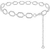 LIMHOO Metal Waist Chain for Women Chunky Belly Link Chain Belt for Dresses