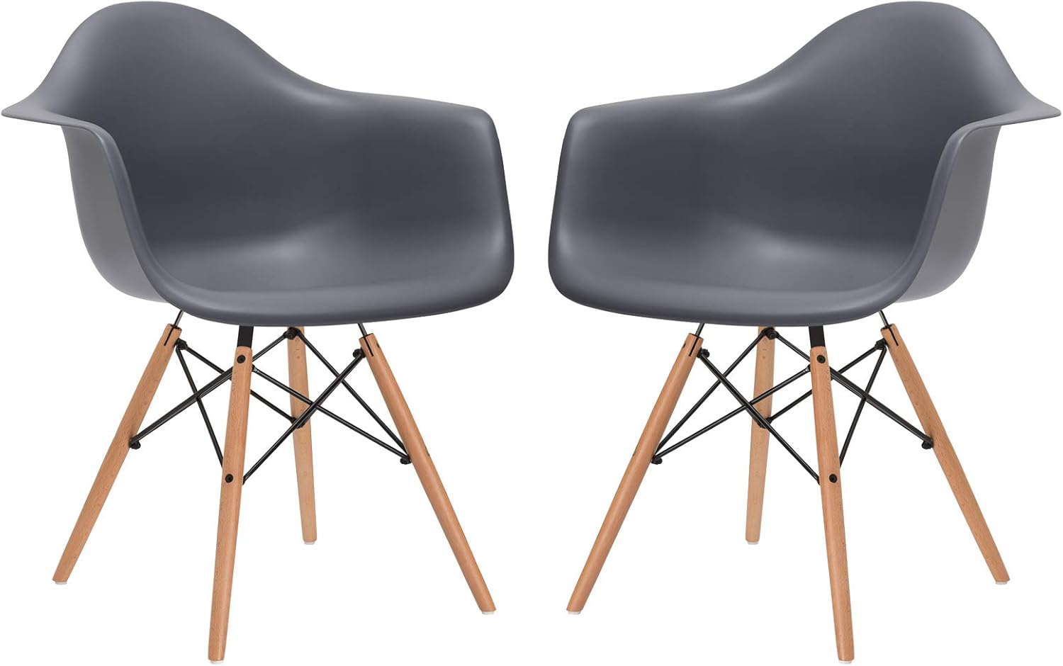 Best grey eames plastic molded chairs