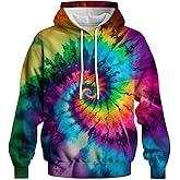 CZLBTFTP Tie Dye Hoodie Long Sleeve Pullover Sweatshirt for Men Women