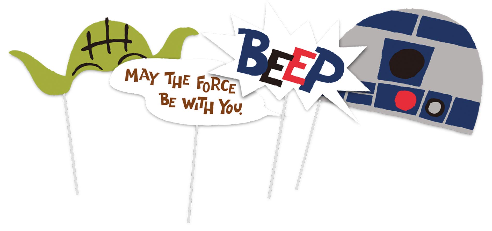 Star Wars Party Photo Props Selfie Props Birthday Party Decorations, Pack of 6