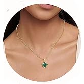 ZZLAY 18K Gold Four Leaf Clover Necklace for Women – Dainty CZ Pendant with Adjustable Chain, Fashion Choker Style Colorful Lucky Clover Jewelry