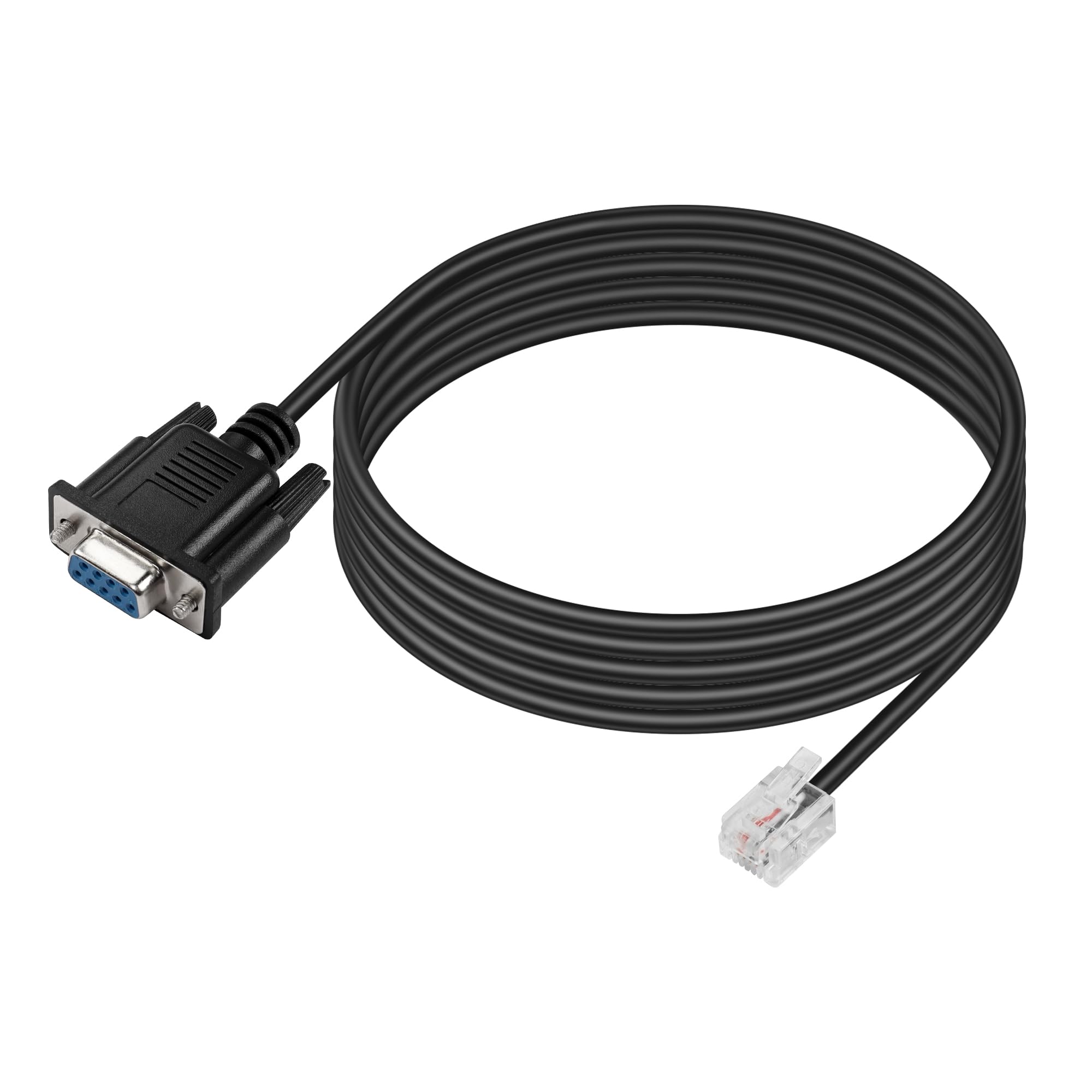 GINTOOYUN DB9 to RJ11 Cable DB9 Pin Female Plug to RJ11/RJ12 6P4C Telephone Crystal Male Plug RS232 Adapter Debugging Cable for APC,UPS,Telephone,Industrial Control Computer,etc(5.9FT) (6P4C)