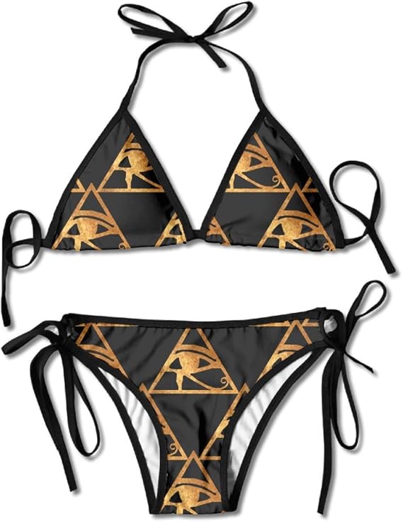 Fashion Womens Sexy Padded Bikini Set Eye of Horus Egyptian Amun Ra Ancient Egypt