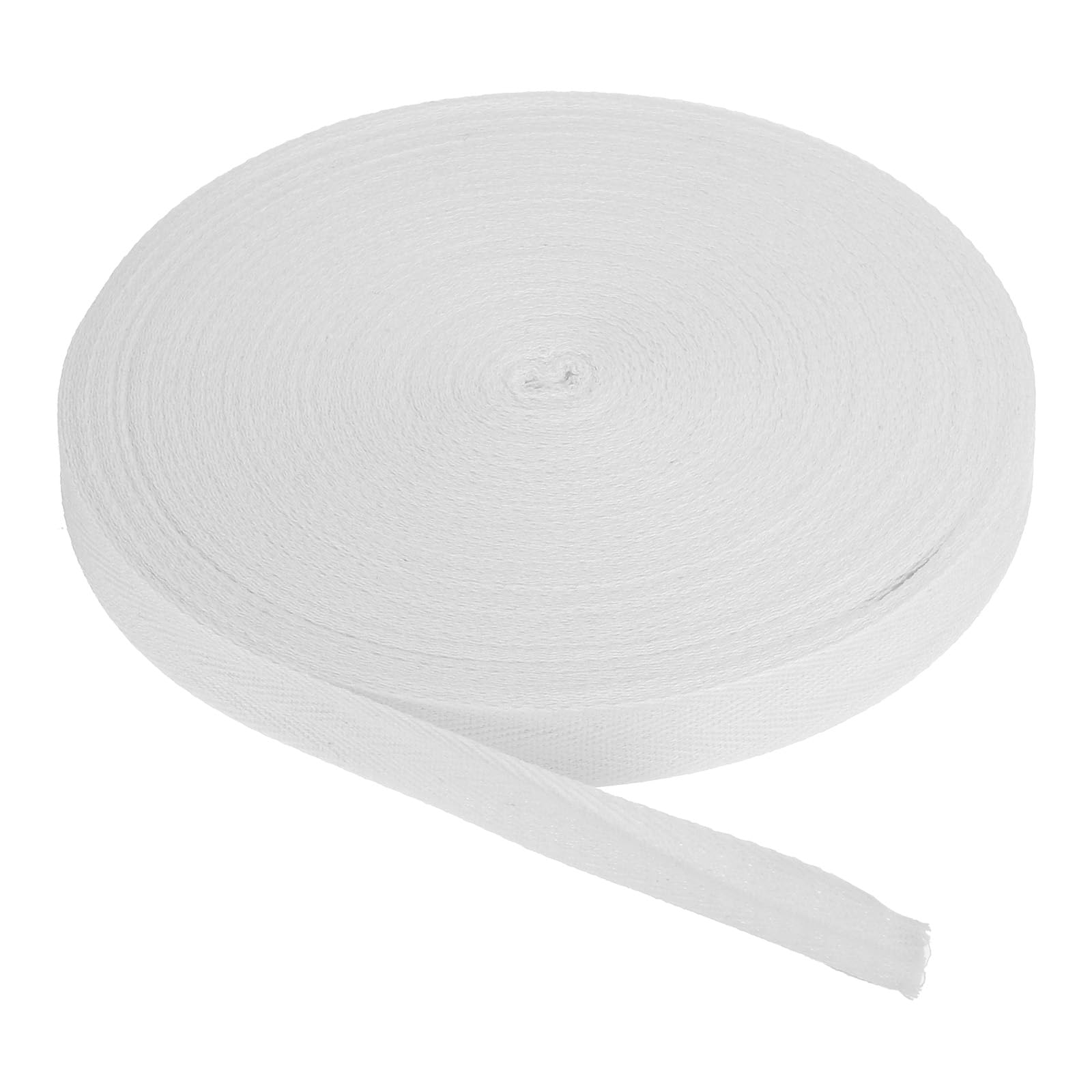 PATIKIL Cotton Twill Tape 25mm(1") 50 Yards Cotton Ribbon Bias Binding Tape Herringbone Webbing Trim for Sewing Gift Wrapping Craft DIY White