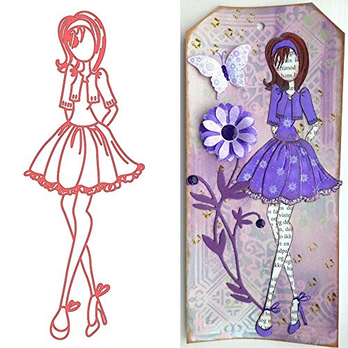Girl Metal Cutting Dies, Scrapbooking Photo Album Decor Stencil template Paper Card Making Embossing DIY Crafts Molds (Girl)