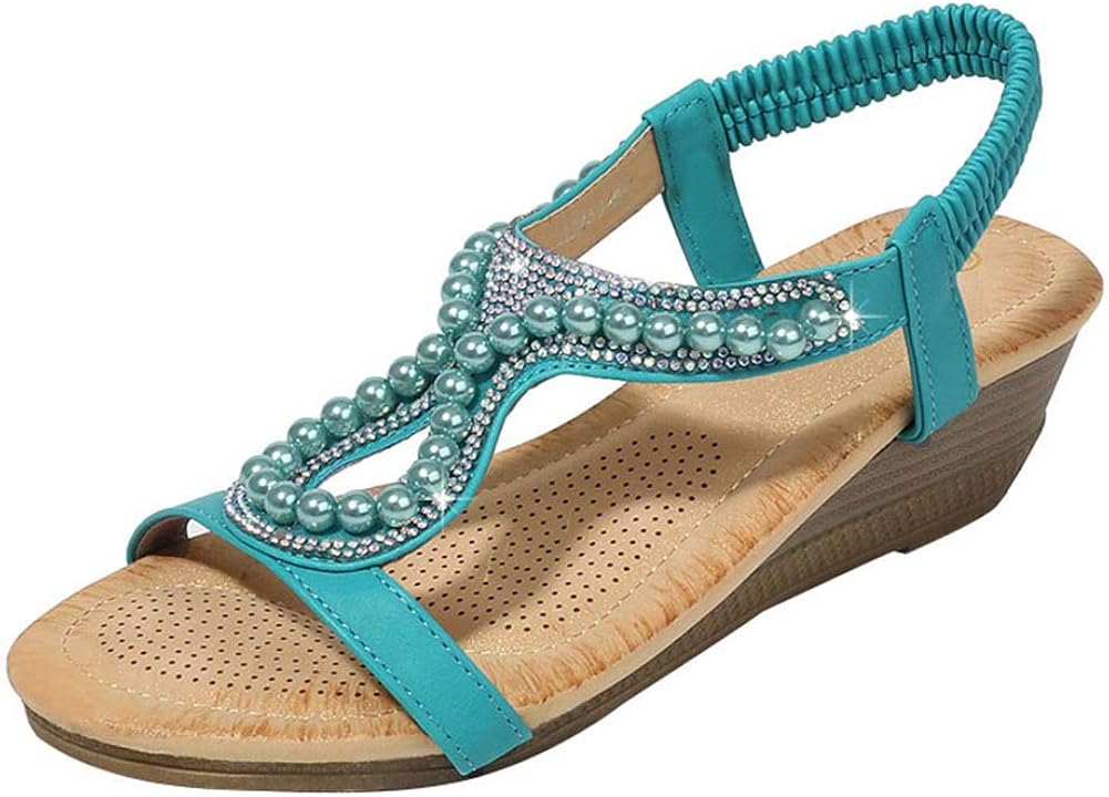 Amazon.com | Qinlee Women's Wedge Sandals Adult's Beach Shoes Ergonomic Sandals(Green 