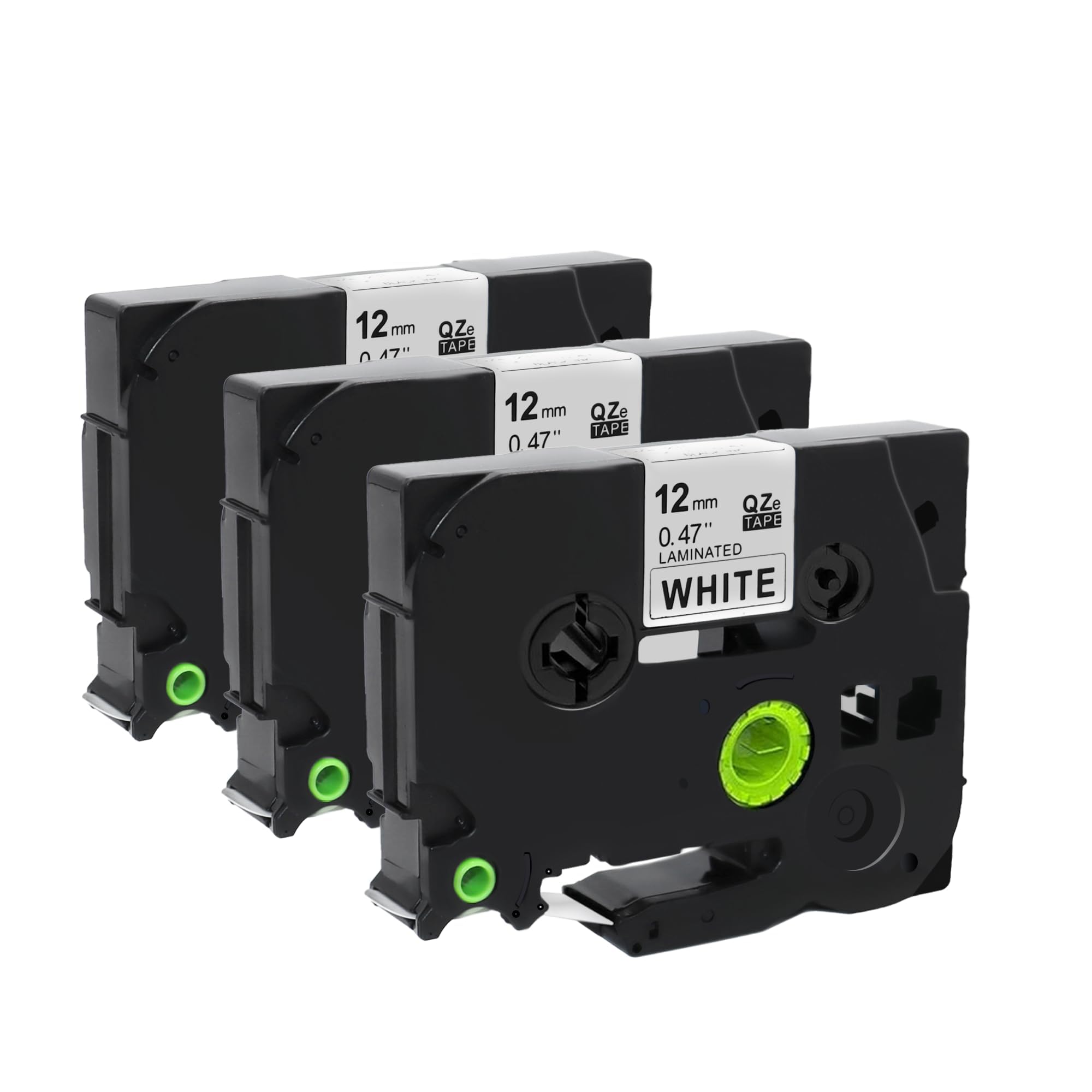 Molabel Compatible TZ231 TZe231 (3 Pack) for Brother TZe-231 TZ-231 Tze 12 mm 0.47 Laminated White Tze Label Tape for P-Touch PT-H100R PT-H105 PT-H100LB PT-D210VP PT320 PT340 ST1150DX PT1300 PT1700