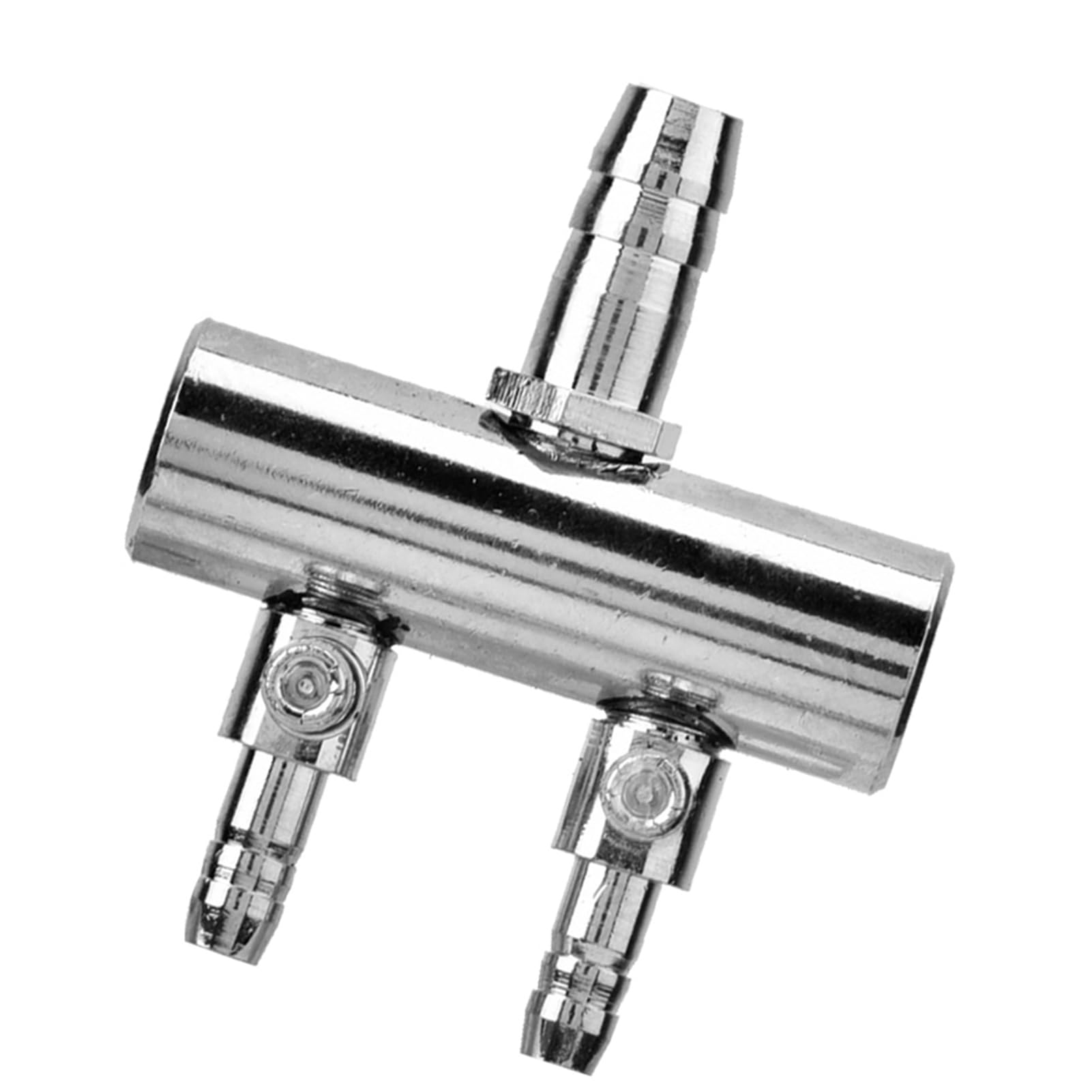 Yosoo Health Gear Aquarium Air Control Valve, 2 Way Aquarium Air Splitter Stainless Steel Fish Tank Air Control Valve Aquarium Oxygen Distributor 8mm Turn to 4mm Splitter Control Valve